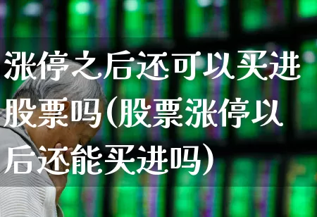 涨停之后还可以买进股票吗(股票涨停以后还能买进吗)_https://www.hhem8.com_深交所_第1张